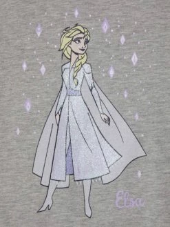 T-shirt Fille à Volants Disney Reine Des Neiges® Gris Chiné - Reine Des Neiges -cyrillus boutique t shirt fille a volants disney reine des neiges 2