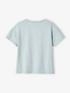 Alternative view of T-shirt Fille Animation Frisou Et Détails Irisés Fille Encre - Vertbaudet