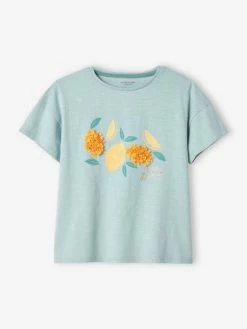 T-shirt Fille Animation Frisou Et Détails Irisés Fille Encre - Vertbaudet