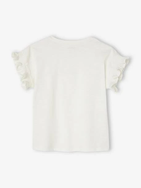 T-shirt Fille Brodé "adorable" Manches Courtes Smockées écru - Vertbaudet 4 T-shirt Fille Brodé "adorable" Manches Courtes Smockées écru - Vertbaudet – Image 4