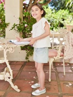 T-shirt Fille Brodé "adorable" Manches Courtes Smockées écru - Vertbaudet 11 T-shirt Fille Brodé "adorable" Manches Courtes Smockées écru - Vertbaudet -cyrillus boutique t shirt fille brode adorable manches courtes smockees 5