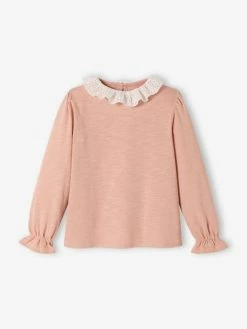 T-shirt Fille Col En Broderie Anglaise Rose Blush - Vertbaudet 11 T-shirt Fille Col En Broderie Anglaise Rose Blush - Vertbaudet -cyrillus boutique t shirt fille col en broderie anglaise 5