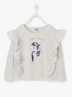 T-shirt Fille Manches Longues My Little Pony® à Paillettes Gris Chiné - My Little Pony