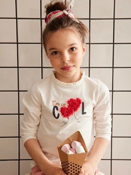 T-shirt Fille Motif Fantaisie Détails Frisou Gris Foncé - Vertbaudet 5 T-shirt Fille Motif Fantaisie Détails Frisou Gris Foncé - Vertbaudet – Image 5