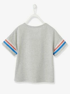 Alternative view of T-shirt Fille Motif Graphique Irisé Gris Chiné - Vertbaudet