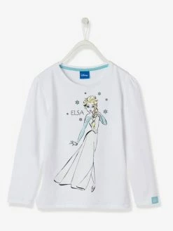 T-shirt Fille Reine Des Neiges® à Motif Magique Blanc - Reine Des Neiges