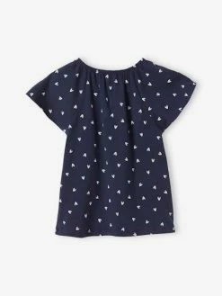 Alternative view of T-shirt Imprimé Manches Papillon Fille Bleu Ciel - Vertbaudet