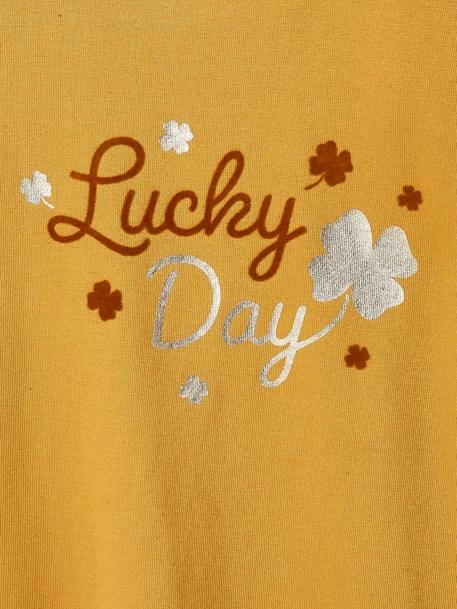 T-shirt "lucky" Détails Irisés Et Flocage Velours Fille Marron Clair - Vertbaudet 3 T-shirt "lucky" Détails Irisés Et Flocage Velours Fille Marron Clair - Vertbaudet – Image 3