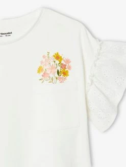 T-shirt Manches à Volants En Broderie Anglaise Fille écru - Vertbaudet 8 T-shirt Manches à Volants En Broderie Anglaise Fille écru - Vertbaudet -cyrillus boutique t shirt manches a volants en broderie anglaise fille 2