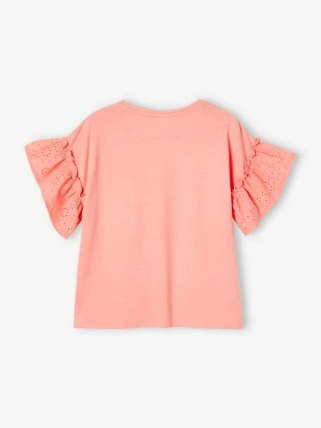 T-shirt Manches à Volants En Broderie Anglaise Fille écru - Vertbaudet 6 T-shirt Manches à Volants En Broderie Anglaise Fille écru - Vertbaudet – Image 6