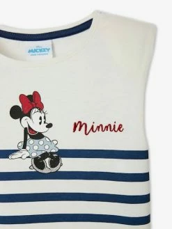 T-shirt Manches Courtes Disney® Minnie Fille Blanc Rayé - Minnie -cyrillus boutique t shirt manches courtes disney minnie fille 2