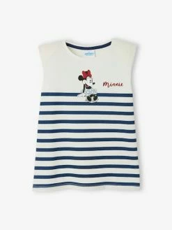 T-shirt Manches Courtes Disney® Minnie Fille Blanc Rayé - Minnie