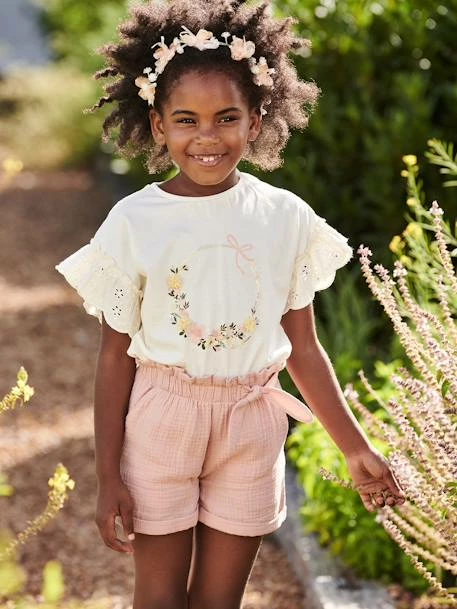 T-shirt Motif Couronne Détails Irisés Fille écru - Vertbaudet 3 T-shirt Motif Couronne Détails Irisés Fille écru - Vertbaudet – Image 3