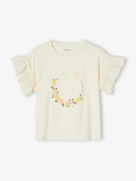 T-shirt Motif Couronne Détails Irisés Fille écru - Vertbaudet 4 T-shirt Motif Couronne Détails Irisés Fille écru - Vertbaudet – Image 4