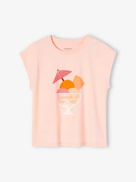 T-shirt Motif été Fille Manches épaules Rose Bonbon - Vertbaudet 4 T-shirt Motif été Fille Manches épaules Rose Bonbon - Vertbaudet – Image 4