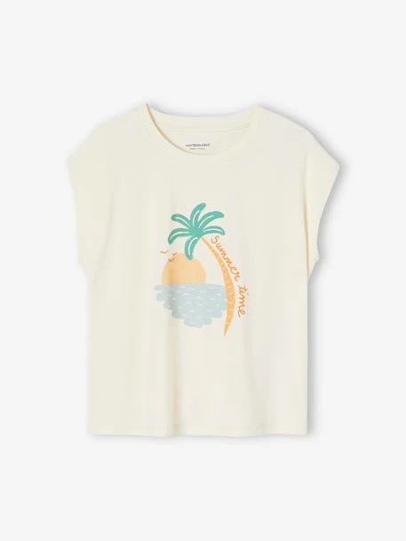T-shirt Motif été Fille Manches épaules Rose Bonbon - Vertbaudet 1 T-shirt Motif été Fille Manches épaules Rose Bonbon - Vertbaudet