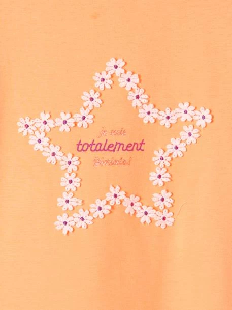 T-shirt Motif Fleurs 3D Fille Manches Courtes Volantées Orange - Vertbaudet 3 T-shirt Motif Fleurs 3D Fille Manches Courtes Volantées Orange - Vertbaudet – Image 3