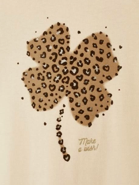 T-shirt Motif Trèfle Détails Irisés Et Flocage Velours Fille Beige - Vertbaudet 5 T-shirt Motif Trèfle Détails Irisés Et Flocage Velours Fille Beige - Vertbaudet – Image 5
