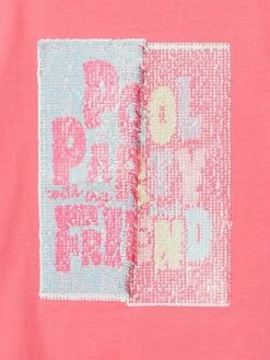 T-shirt "pool Party" En Sequins Réversibles Fille Rose - Vertbaudet -cyrillus boutique t shirt pool party en sequins reversibles fille 4