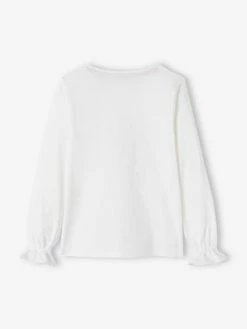 Alternative view of T-shirt Romantique Animation En Relief Et Détails Irisés Fille Blanc - Vertbaudet