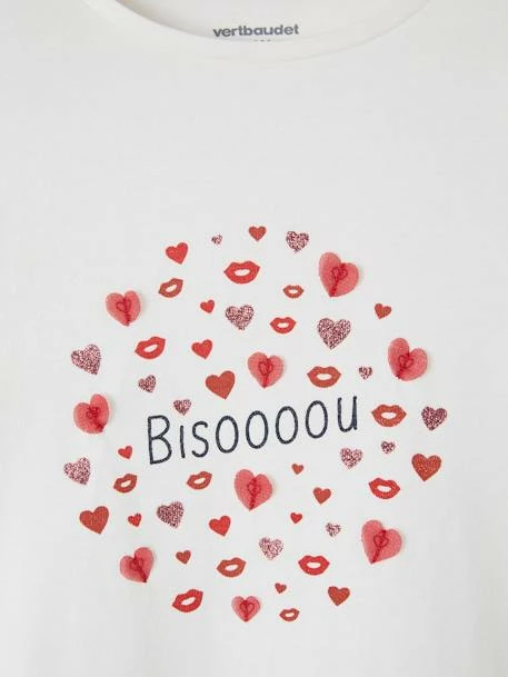 T-shirt Romantique Animation En Relief Et Détails Irisés Fille Blanc - Vertbaudet 3 T-shirt Romantique Animation En Relief Et Détails Irisés Fille Blanc - Vertbaudet – Image 3