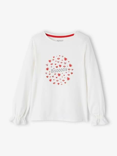 T-shirt Romantique Animation En Relief Et Détails Irisés Fille Blanc - Vertbaudet 1 T-shirt Romantique Animation En Relief Et Détails Irisés Fille Blanc - Vertbaudet