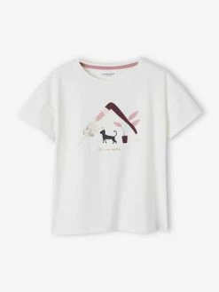 T-shirt Sport Motif Girly Yoga Fille Ivoire - Vertbaudet