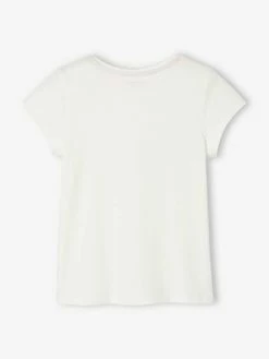 Tee-shirt à Message Basics Fille Corail - Vertbaudet -cyrillus boutique tee shirt a message basics fille 1