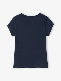Tee-shirt à Message Basics Fille Corail - Vertbaudet -cyrillus boutique tee shirt a message basics fille 5