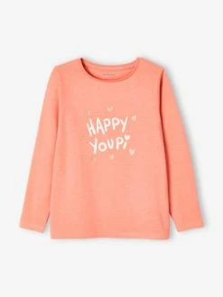 Tee-shirt à Message Basics Fille Rose - Vertbaudet