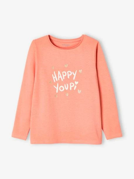 Tee-shirt à Message Basics Fille Rose - Vertbaudet 1 Tee-shirt à Message Basics Fille Rose - Vertbaudet