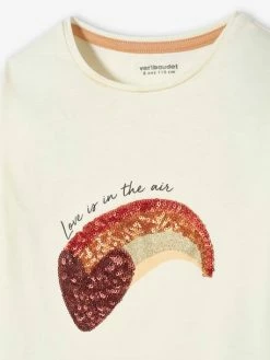 Tee-shirt à Sequins Fille écru - Vertbaudet -cyrillus boutique tee shirt a sequins fille 3