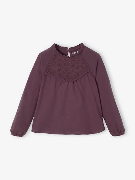 Tee-shirt Blouse Détail En Broderie Anglaise Fille Rose Poudré - Vertbaudet 1 Tee-shirt Blouse Détail En Broderie Anglaise Fille Rose Poudré - Vertbaudet