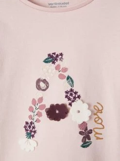 Tee-shirt Fille Rose Moyen - 15-1905 Tcx - Vertbaudet -cyrillus boutique tee shirt fille 2