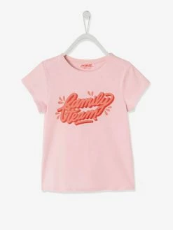 Tee-shirt Fille Family Team Collection Capsule Vertbaudet Et Studio Jonesie En Coton Bio Rose - Vertbaudet -cyrillus boutique tee shirt fille family team collection capsule vertbaudet et studio jonesie en coton bio 2
