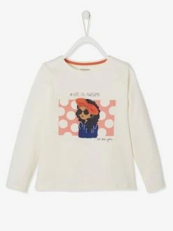Alternative view of Tee-shirt Girly Détails Irisés Et Noeud Fantaisie Fille Rose Pâle - Vertbaudet