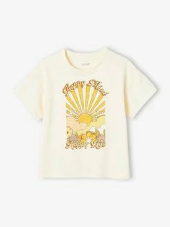 Tee-shirt "happy Life" Fille écru - Vertbaudet