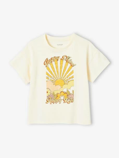 Tee-shirt "happy Life" Fille écru - Vertbaudet 1 Tee-shirt "happy Life" Fille écru - Vertbaudet