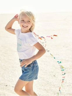 Tee-shirt Motif Coquillage Irisé Fille. Blanc - Vertbaudet -cyrillus boutique tee shirt motif coquillage irise fille 4
