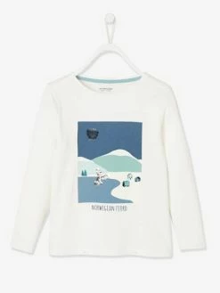 Alternative view of Tee-shirt Motif Fjord Fille Détails Sequins Ivoire - Vertbaudet