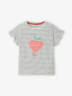 Alternative view of Tee-shirt Motif Fruit En Encre Gonflante Fille Rose Imprimé - Vertbaudet