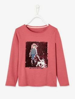 Tee-shirt Motif "girly" à Sequins Fille Rose Foncé - Vertbaudet 9 Tee-shirt Motif "girly" à Sequins Fille Rose Foncé - Vertbaudet -cyrillus boutique tee shirt motif girly a sequins fille 3