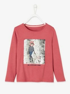 Tee-shirt Motif "girly" à Sequins Fille Rose Foncé - Vertbaudet 10 Tee-shirt Motif "girly" à Sequins Fille Rose Foncé - Vertbaudet -cyrillus boutique tee shirt motif girly a sequins fille 4