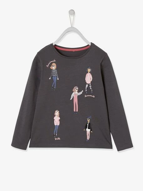 Tee-shirt Motif "girly" à Sequins Fille Rose Foncé - Vertbaudet 1 Tee-shirt Motif "girly" à Sequins Fille Rose Foncé - Vertbaudet