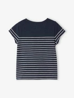 Alternative view of Tee-shirt Rayé Motif Girly à Paillettes Marine Rayé - Vertbaudet
