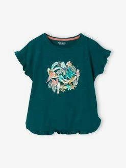 Alternative view of Tee-shirt Volanté Motif à Sequins Fille Vert - Vertbaudet